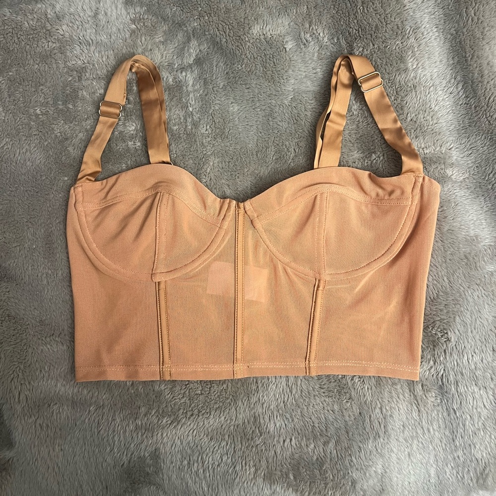 Oh Polly Tan Structured Bralette with Adjustable Straps